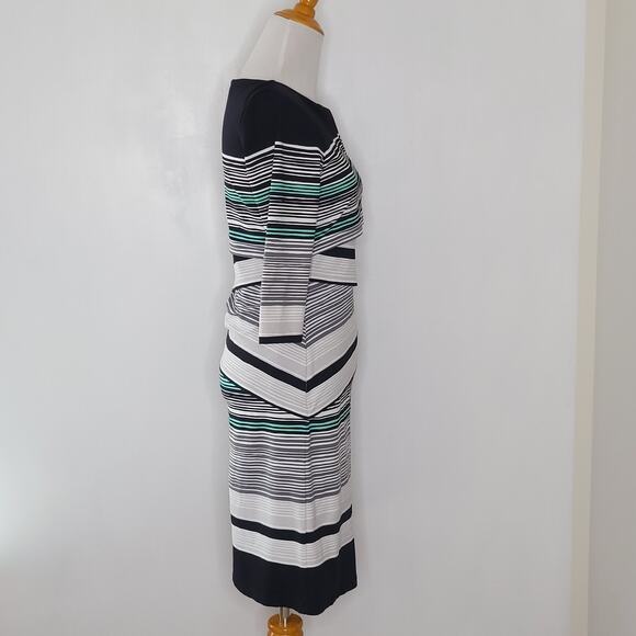 J. McLaughlin Nicola Dress Catalina Cloth Striped Black Layered Women XS - Picture 2 of 14